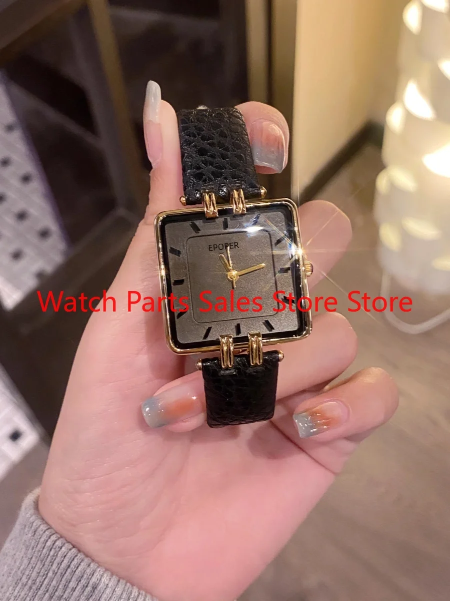 

2024 Swiss small square watch retro art women's watch simple light luxury genuine brand women's watch