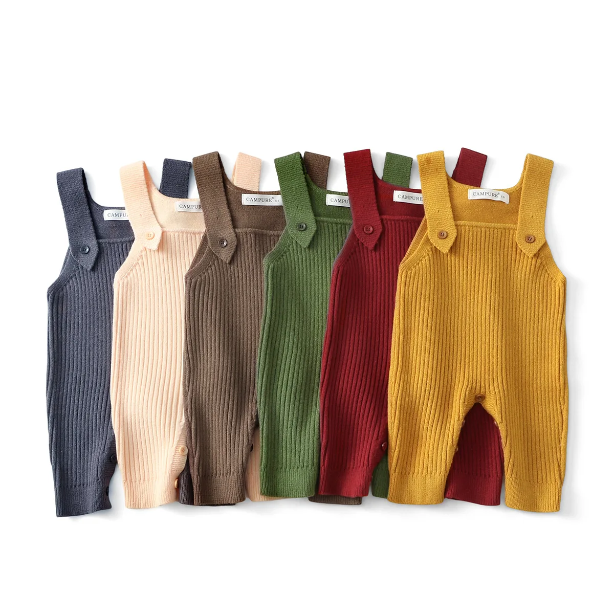 New Spring Baby Overall 3M-6Y Solid Color Infant Girls Knit Rompers 6 Colors Versatile Children Suspenders Jumpsuit