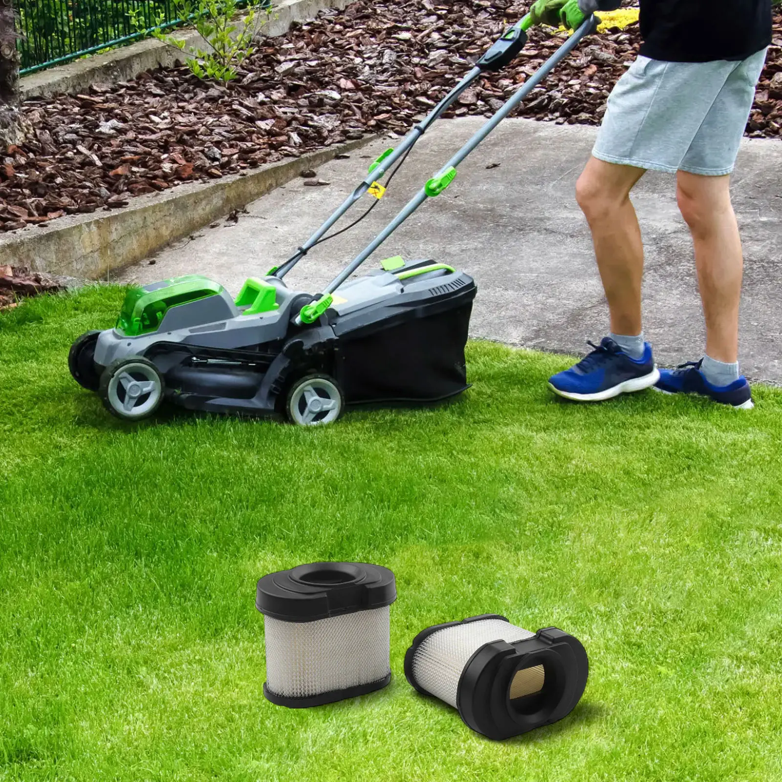 

2-х фильтр для газонокосилок, очиститель для газонокосилки, пылеухождение, простая установка, дизайн, сменный фильтр