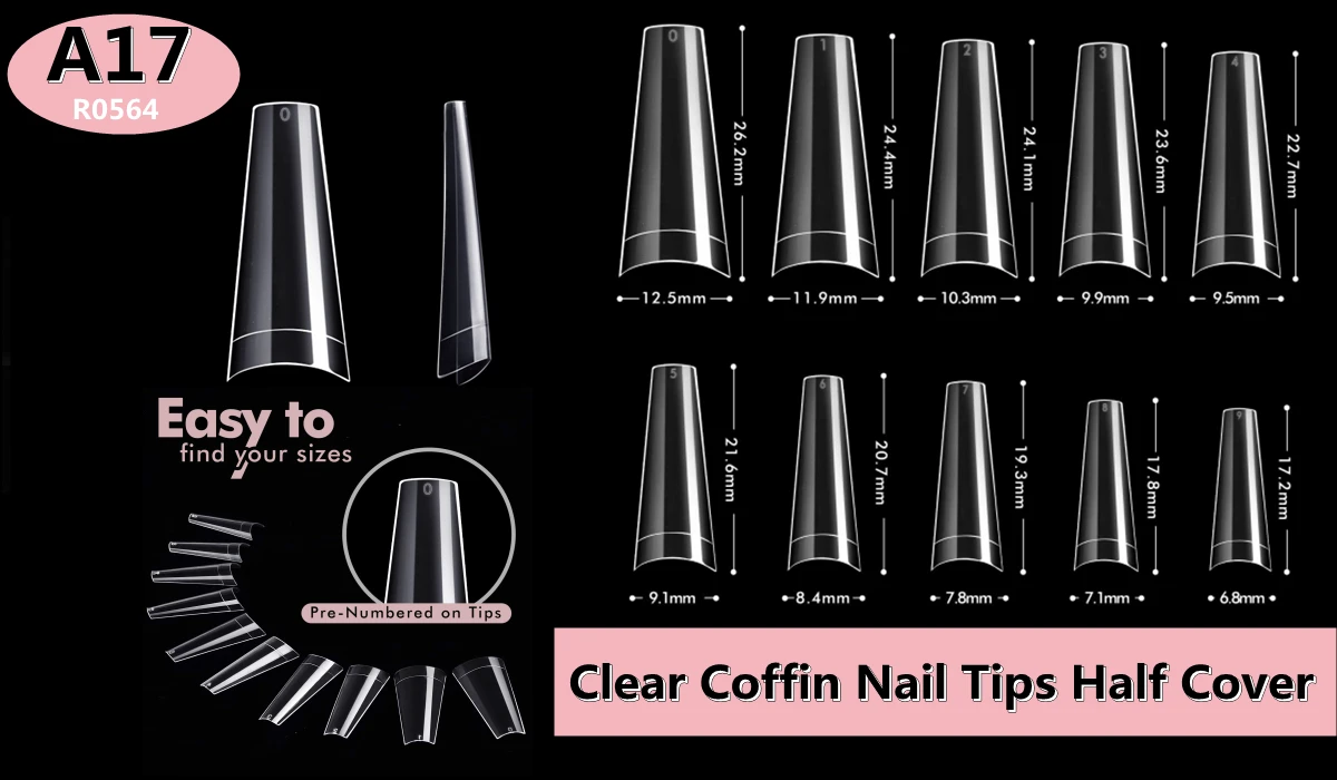 Makartt Künstliche Nagelspitzen 500 Stück Mandelform Vollabdeckung Gel-Spitzen Falsche Acrylnägel Stiletto Coffin Press-on Nägel Klar Natürlich – Detail 23