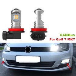 For VW Golf 7 MK7 VII 2015 2016 2017 2018 2pcs/lot CANBus Error Free White LED Car Front fog light Fog Lamp