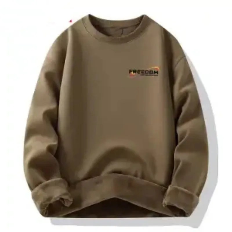 

Fashion Sweatshirt Men's Round Neck Long Sleeve Printed Loose Jacket Trendy Retro High Street Autumn and Winter Pullover Top