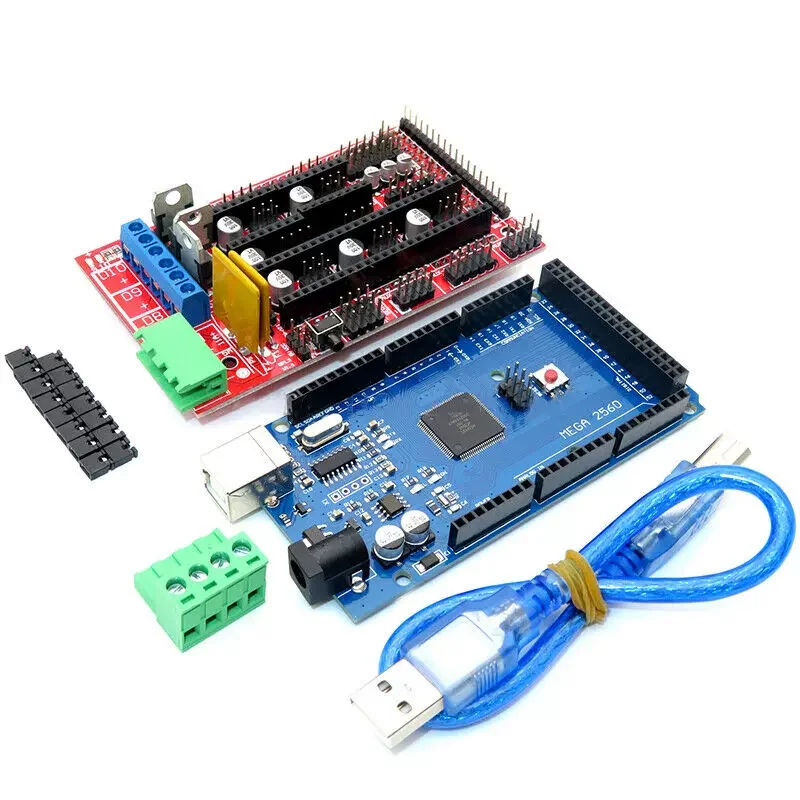 RAMPS 1.4 3D Printer Controller Kit, MEGA2560 Board, 12864 LCD Display, A4988/DRV8825 Stepper Motor Driver, Endstop Limit Switch