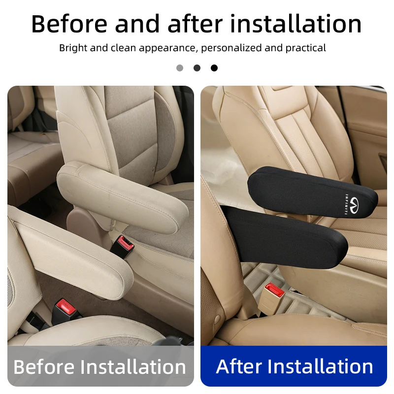 Car Armrests Covers Centre Console Elastic Front Seat Armrest Protector Covers For Infiniti Q50 FX35 Q30 G37 Q70 QX70 G35 Q60 QX
