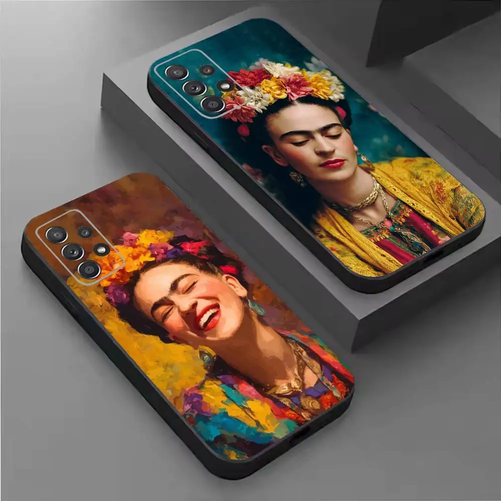 Art F-Fridas K-Kahlo fashion Soft Black Phone Case for Samsung S26,25,24,21,22,21,20,10,9,8,7,6Ultra,Plus,Fe, Lite