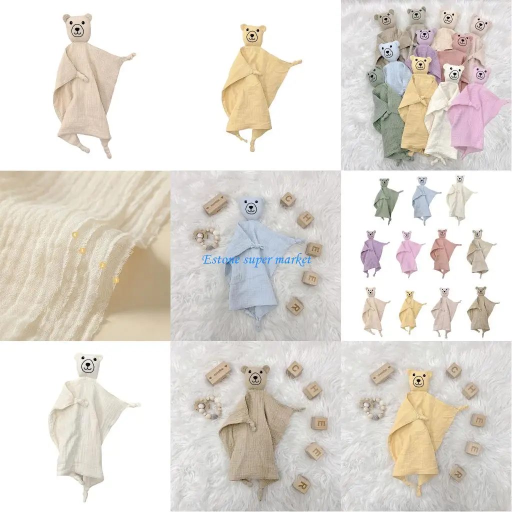 

090B Baby Towel Nebworns Comforters Blanket Cotton Comforting Blanket Bear Baby Blanket Lightweight for Nurseries & Outings