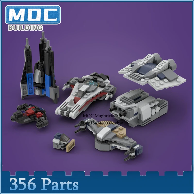 Seria kosmicznych Model Micro Starfighters MOC Klocki konstrukcyjne DIY Klocki montażowe Kolekcja kreatywnych zabawek Prezenty ekspozycyjne