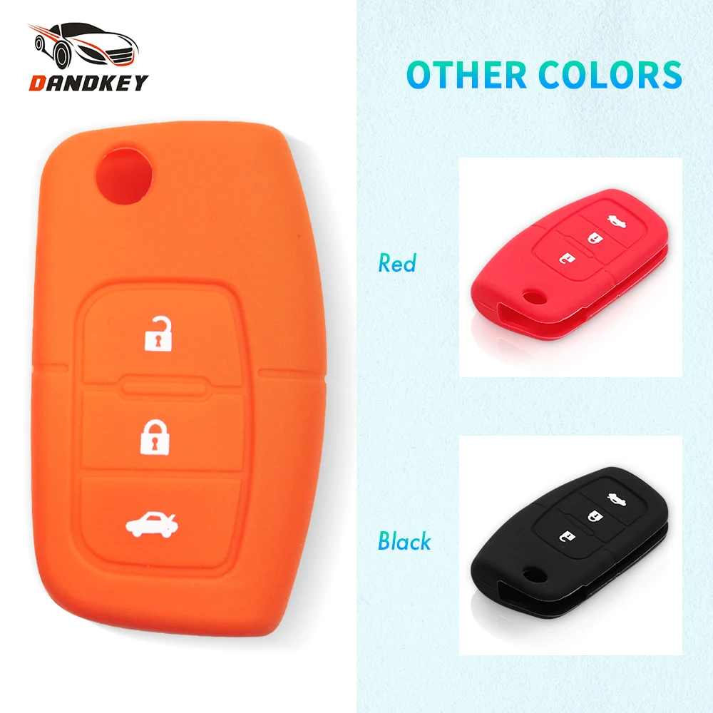 Dandkey Silicone Car Key Remote Cover Case Protect For Ford Fiesta Focus 2 Mk3 Mondeo Ecosport Kuga Escape Flip Key Accessaries