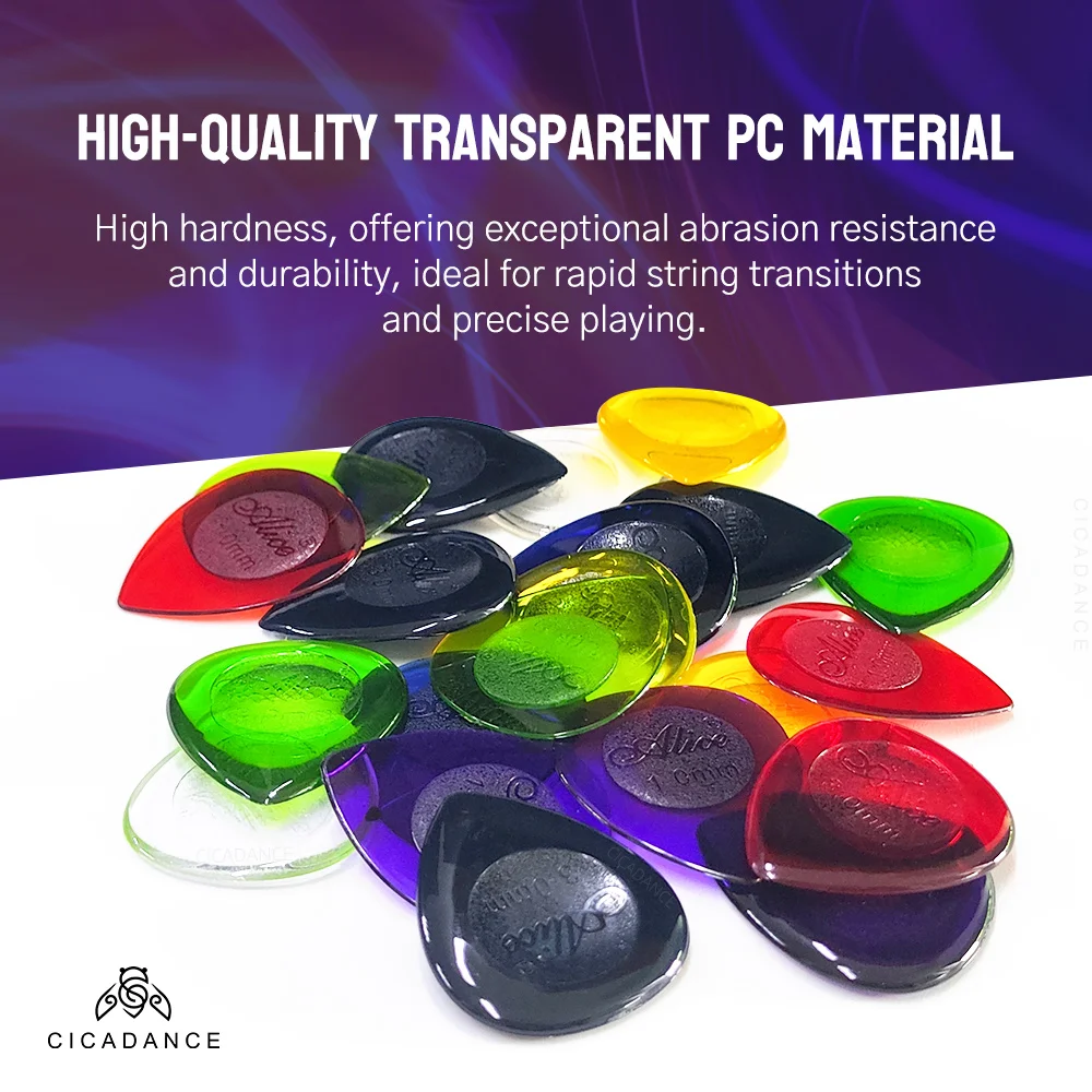 100Pack Alice Guitar Picks with Transparent Box 1mm/ 2mm/3mm Frosted Non-slip Concave Plectrum For Acoustic Electric Guitar Bass