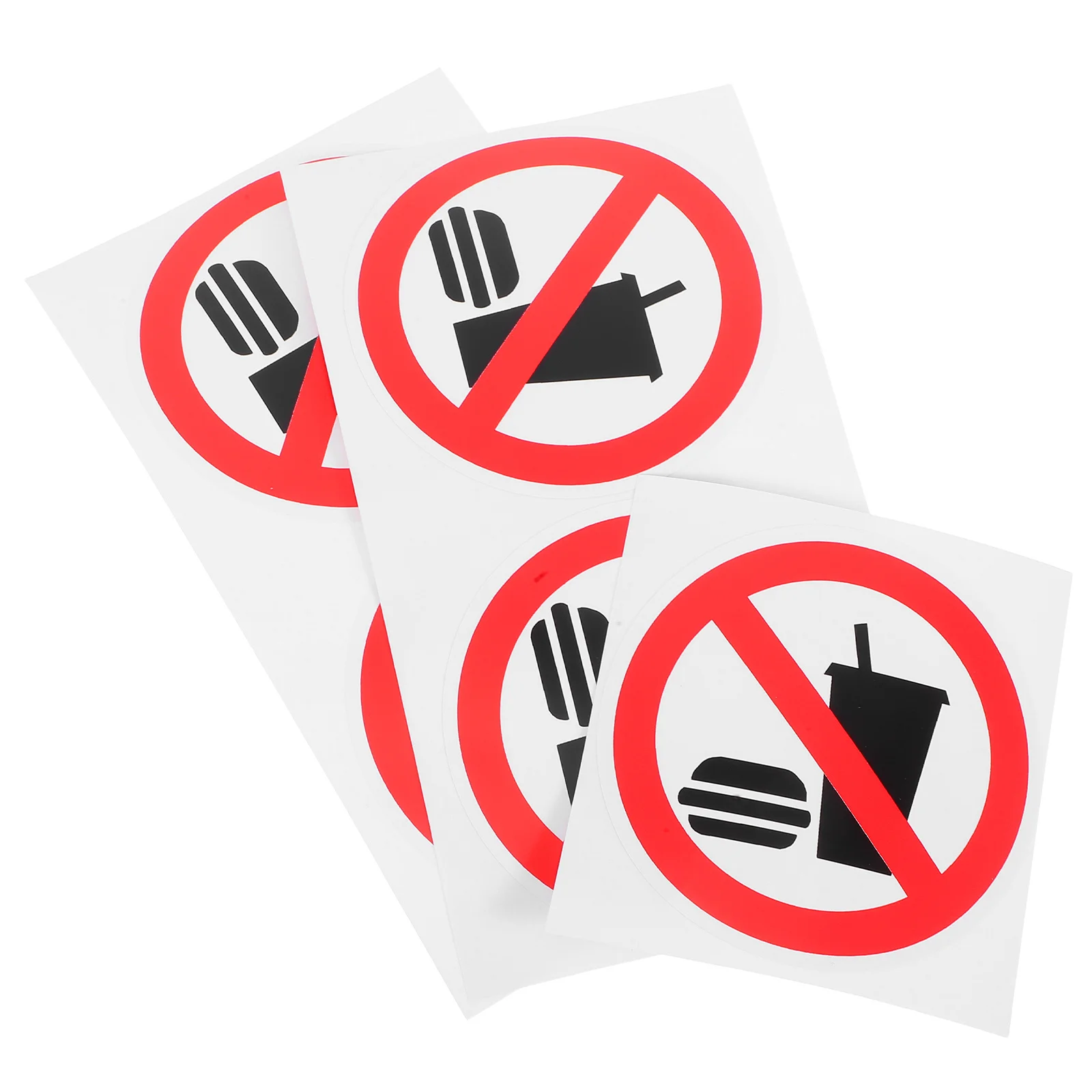 5 قطع لا توجد طعام أو مشروبات، ملصقات تحذيرية ذاتية اللصق عالية الوضوح، ملصقات إشعار لورشة العمل الصناعية #2