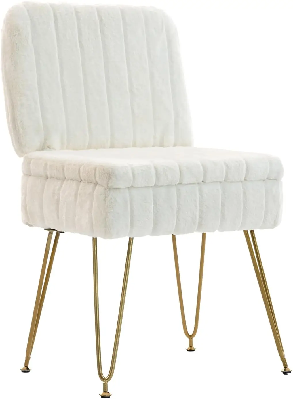 Storage Padded Vanity Chair, Multi-Purpose Makeup Ottoman for Bedrooms & Dressing Rooms