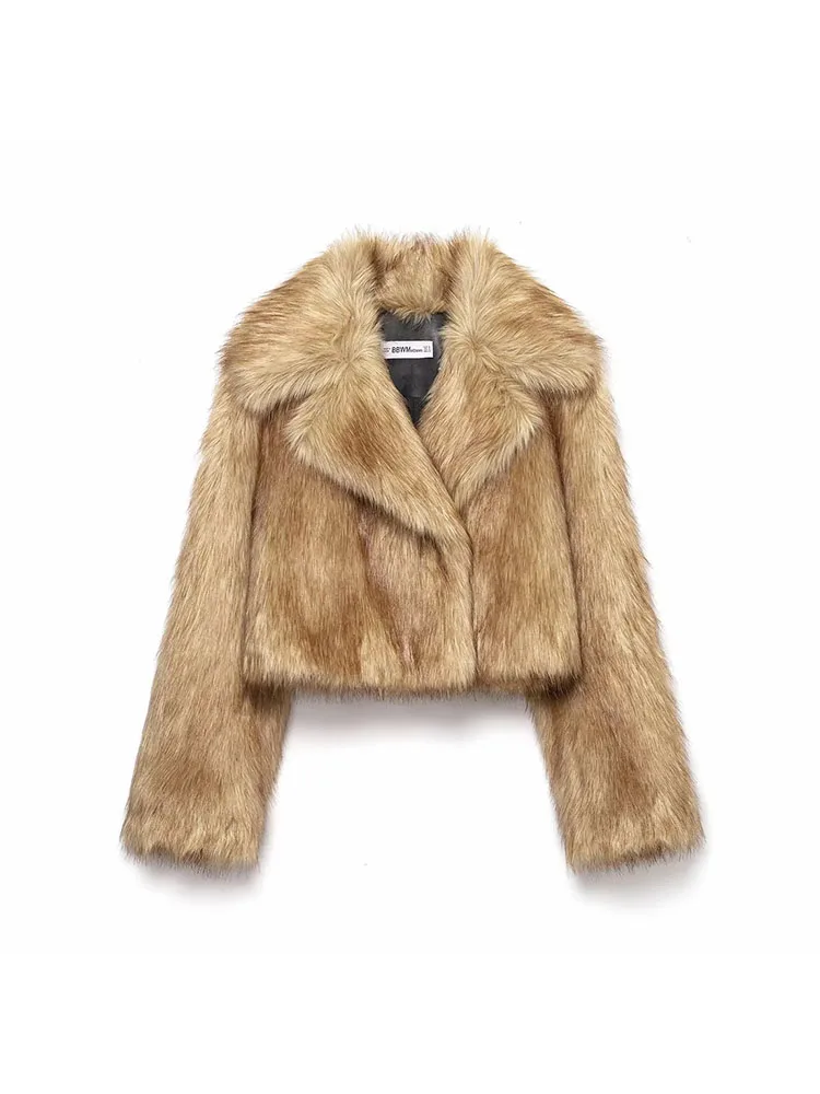 Donna 2025 Winter Chic Street Girls Giacca in pelliccia sintetica Donna Brand Fashion Fluffy Cappotto in pelliccia di volpe Capispalla femminile di lusso