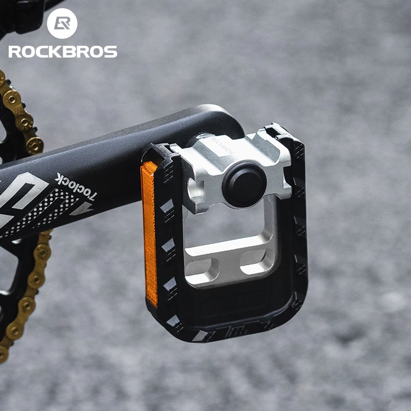 

ROCKBROS Bicycle Foldable Pedals Aluminum Alloy MTB Mountain Bike Pedal Anti-slip Reflective Cycling Self-lubricating Pedal