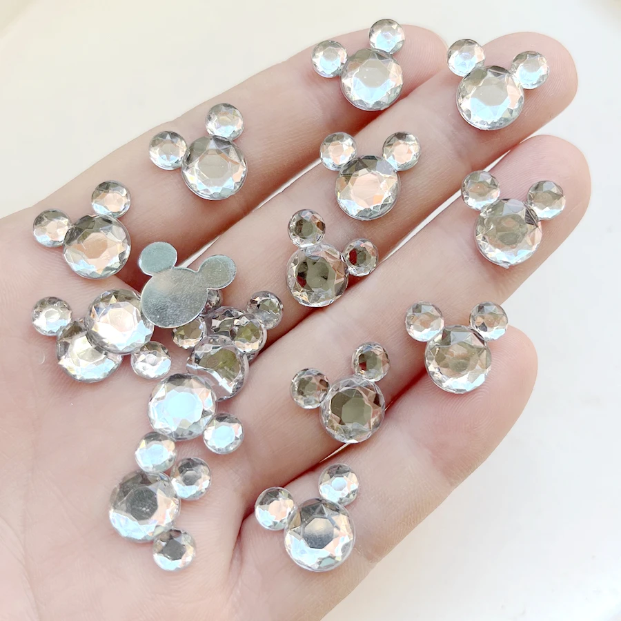 Biały kształt zwierzęcia Kryształ Rhinestone biżuteria diy Płaska dekoracja z tyłu Scrapbook Dekoracja ślubna Rhinestone 30szt/lot
