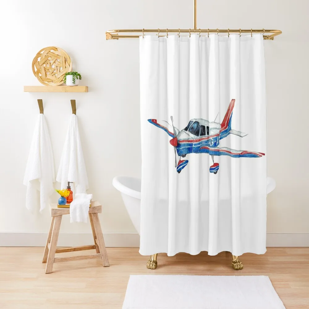 

Airplane cherokee piper 180 aircraft print plane Shower Curtain Shower Waterproof Bathtub Bathroom Deco Curtain
