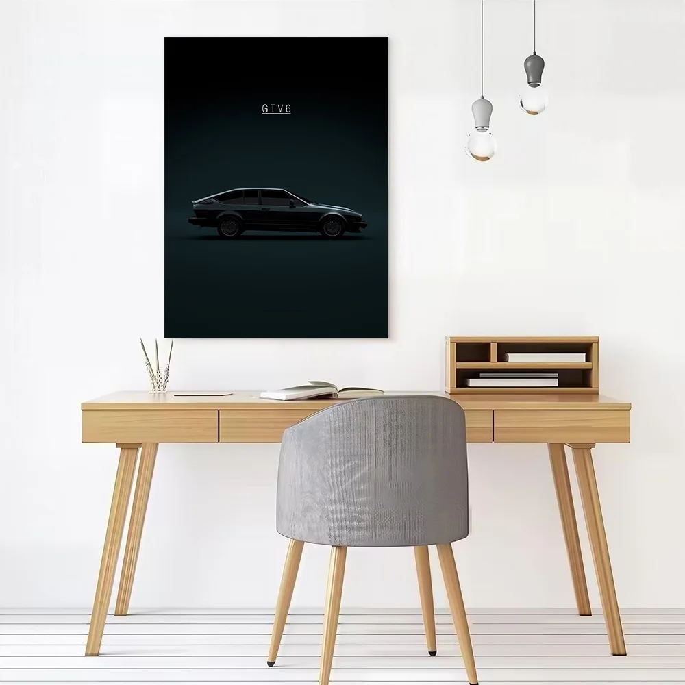 1986 Romeo Car GTV6 Poster Customizable Printed Canvas Painting for Pictures Wall Art Bedroom Decoration Living Room Wand Deko