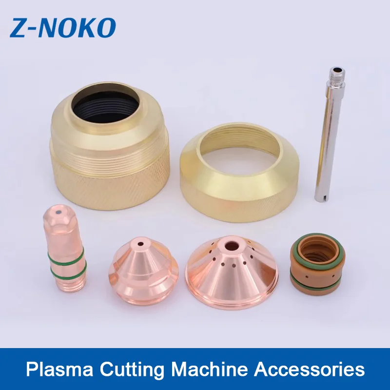 ZNOKO 10Pcs Plasma Cutting Machine Accessories Cutting Electrode 200102 YK Plasma Cutting Nozzle 200103 Protection Cap 200104