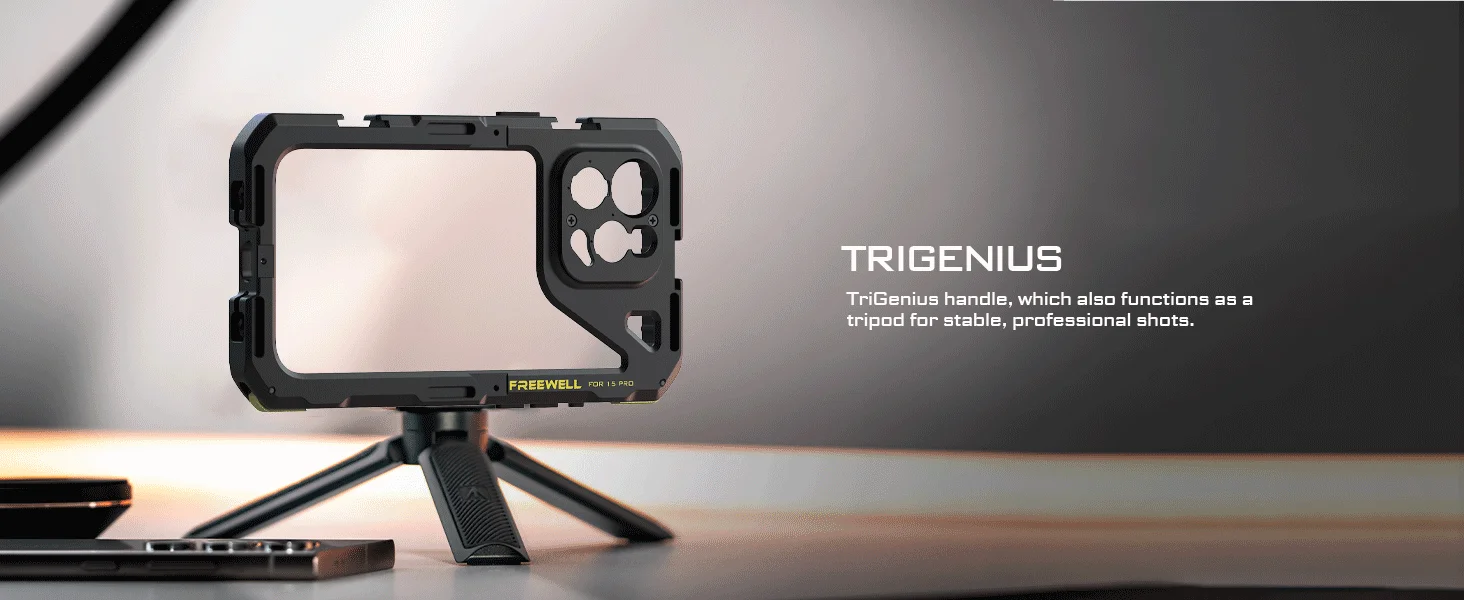 Freewell Smartphone Genius Rig Cage Stativ-Basis-Kit für iPhone 16 / 17 Pro & MAX – Stabilisator für Videoaufnahmen und Filmproduktion – Detail 3
