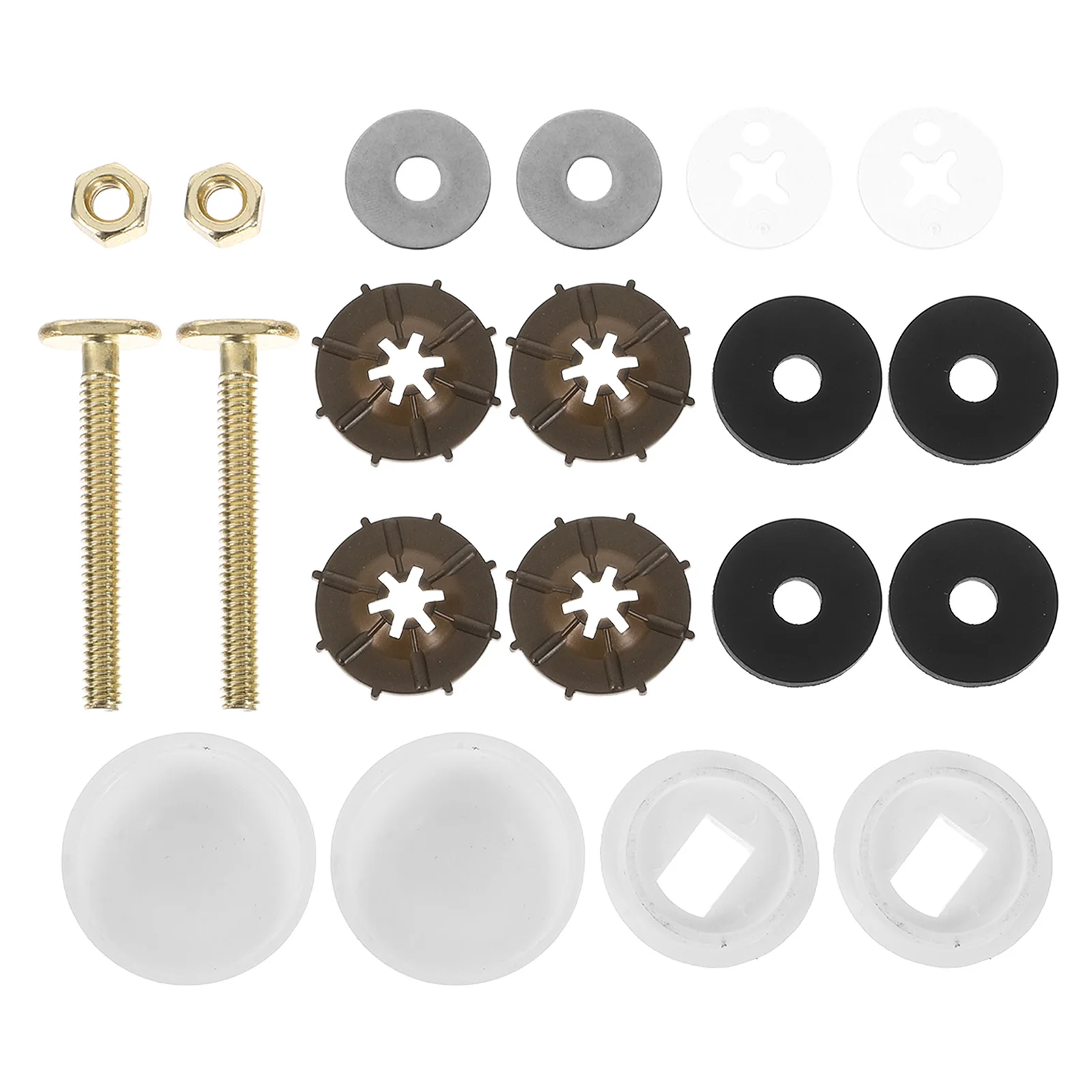 

1Set Universal Toilet Bolts Kit Stainless Steel Floor Anchor Screws with Caps Washers for Bowl Mounting Fixing Set Replacement