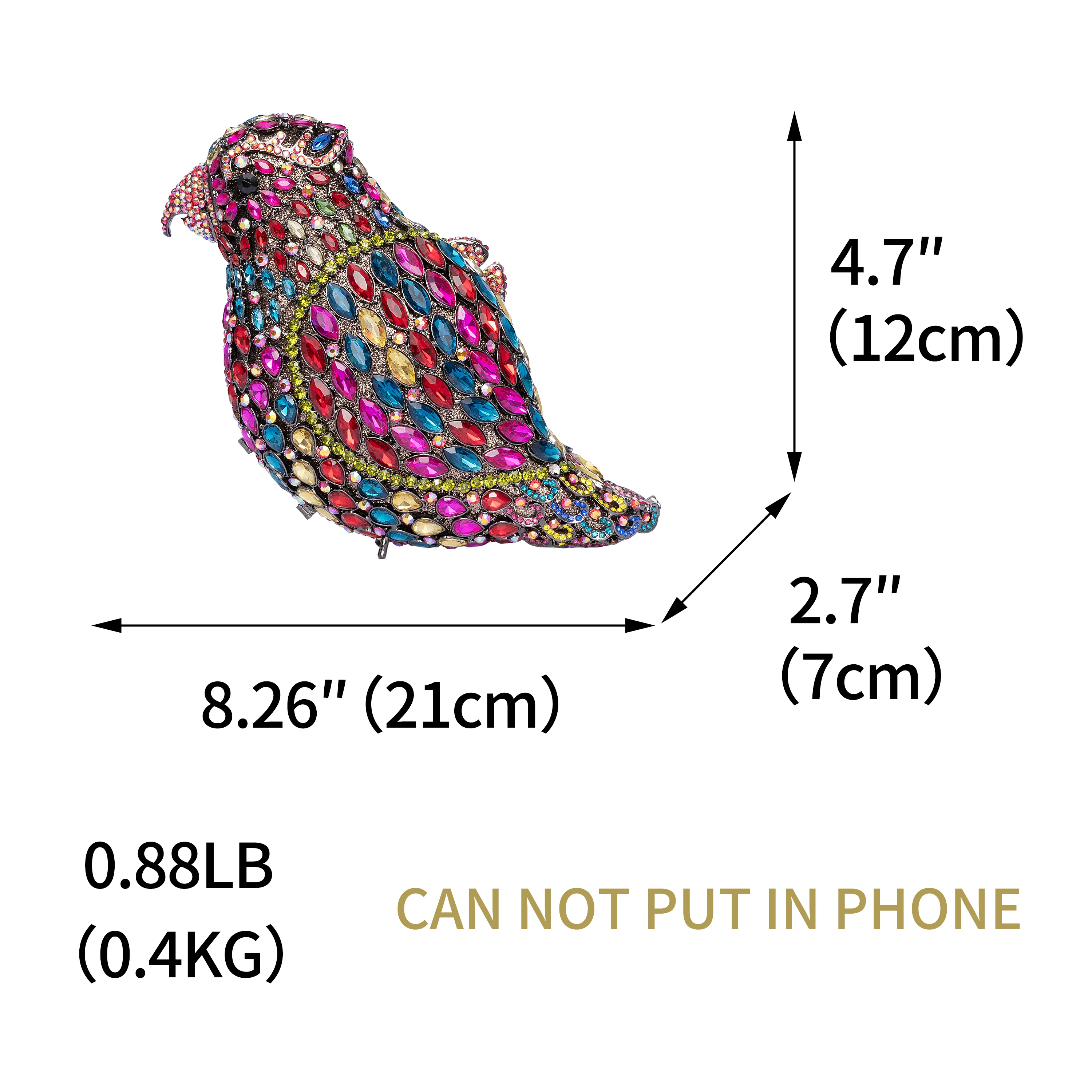 Elegant Women Bird Shape Clutch Crystal Bag Dinner Party Diamond Cocktail Prom Handbag Wedding Bridal Birthday Purse