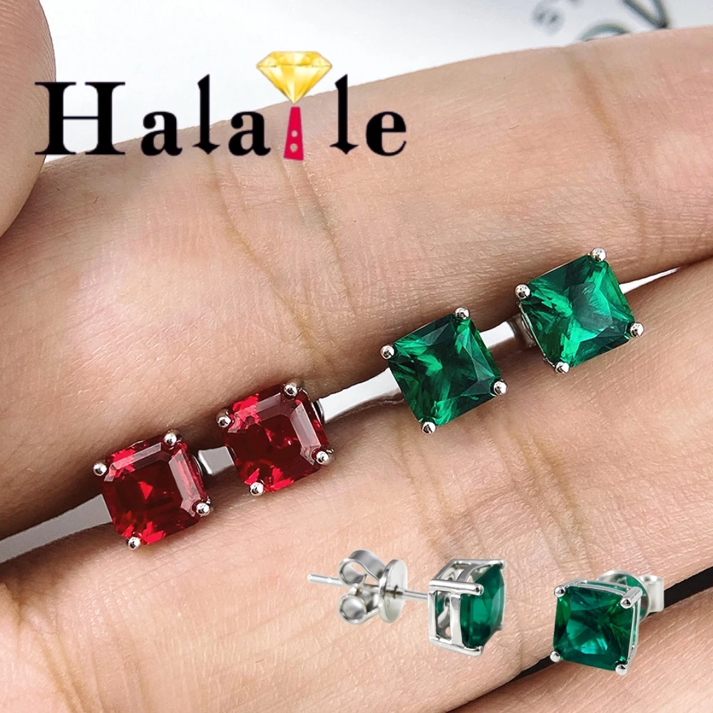 

Halaile 1ct 6mm Asscher Cut Zambian emerald Lab-Grown Gemstones S925 Sterling Silver For Women Fashion Sparkling Dainty Gift