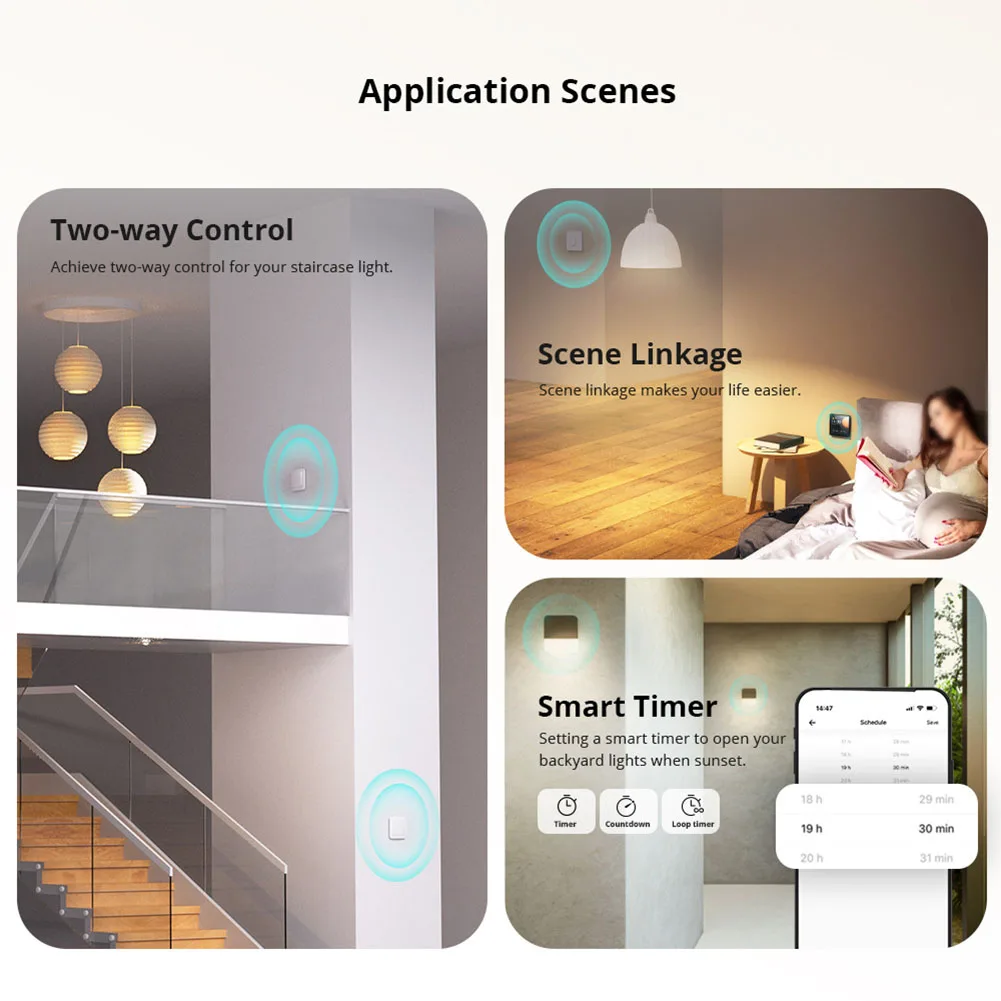 

For ZigBee ZBMINI L2 Smart Switch Module for Voice Control No Neutral Wire Needed Compatible with Timers and Scenes