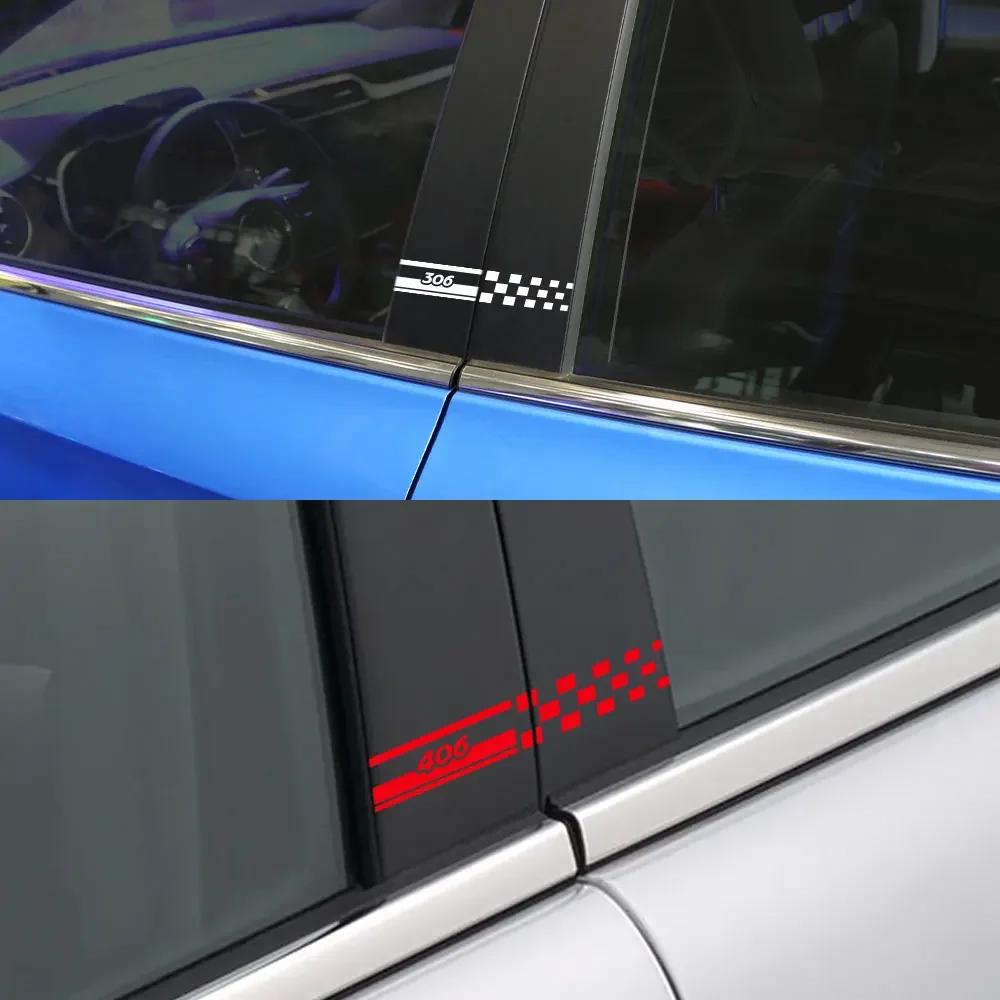 Car B Pillars Stickers Decal For Peugeot 206 207 208 307 308 407 107 301 306 406 408 508 607 2008 3008 4008 5008 Car Accessories