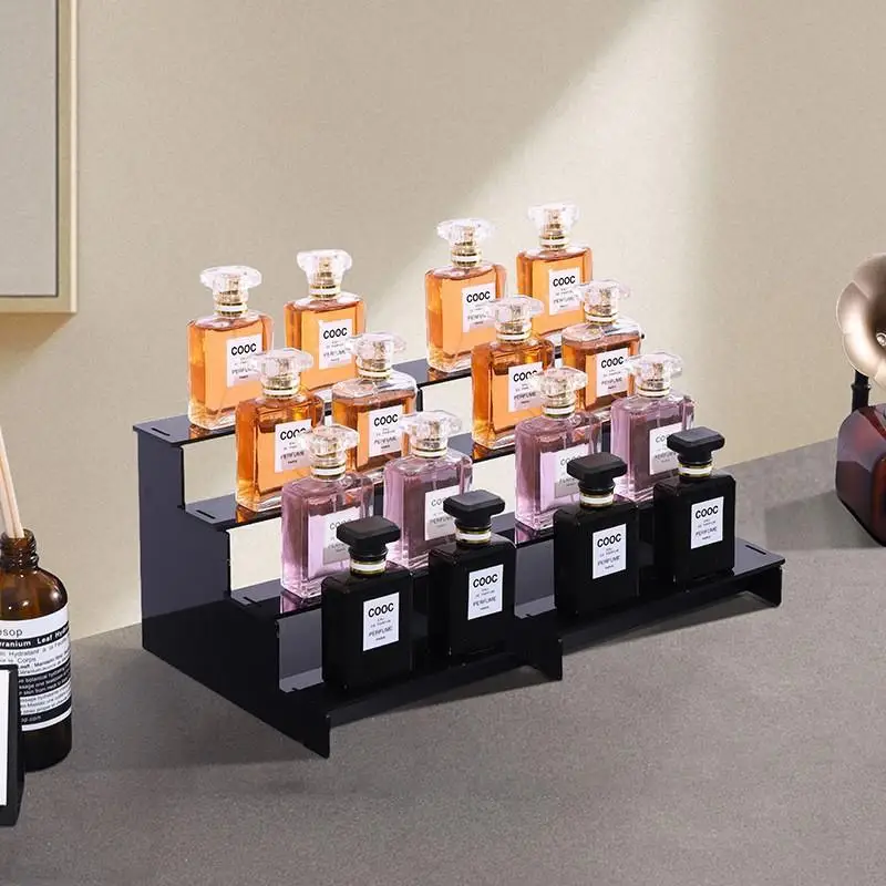 3 Tier Acrylic Display Stand Figurine Stands Toy Organizer Cupcake Perfume Storage Shelves Transparent Jewelry Bracelet Holder