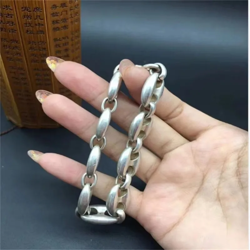 Asian chinese old miao silver hand cast statue bracelet jewel cool gift