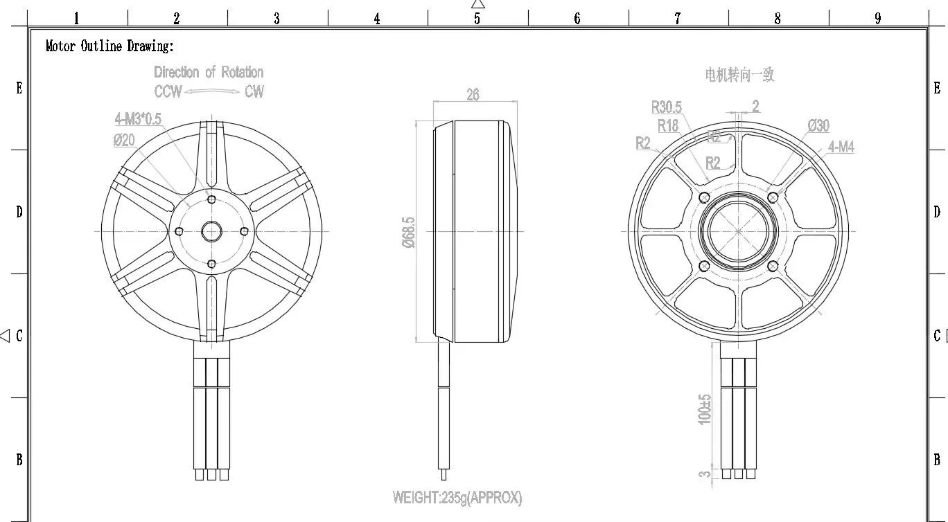6210Q Swiss High Power 200KV Brushless Outrunner Motor High Torque for Plant Protection Outer Rotor Design