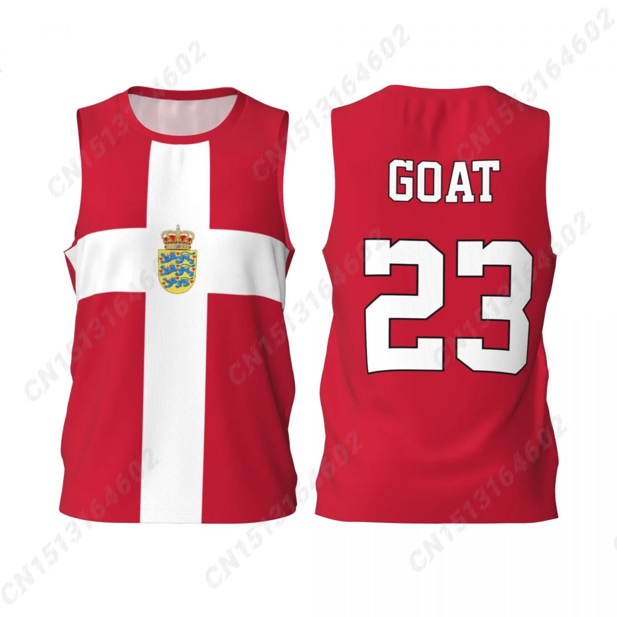 Custom Denmark Country Flag 3D Printed Basketball Goat T Shirt Men Summer T-shirt For Running Fitness For Gift