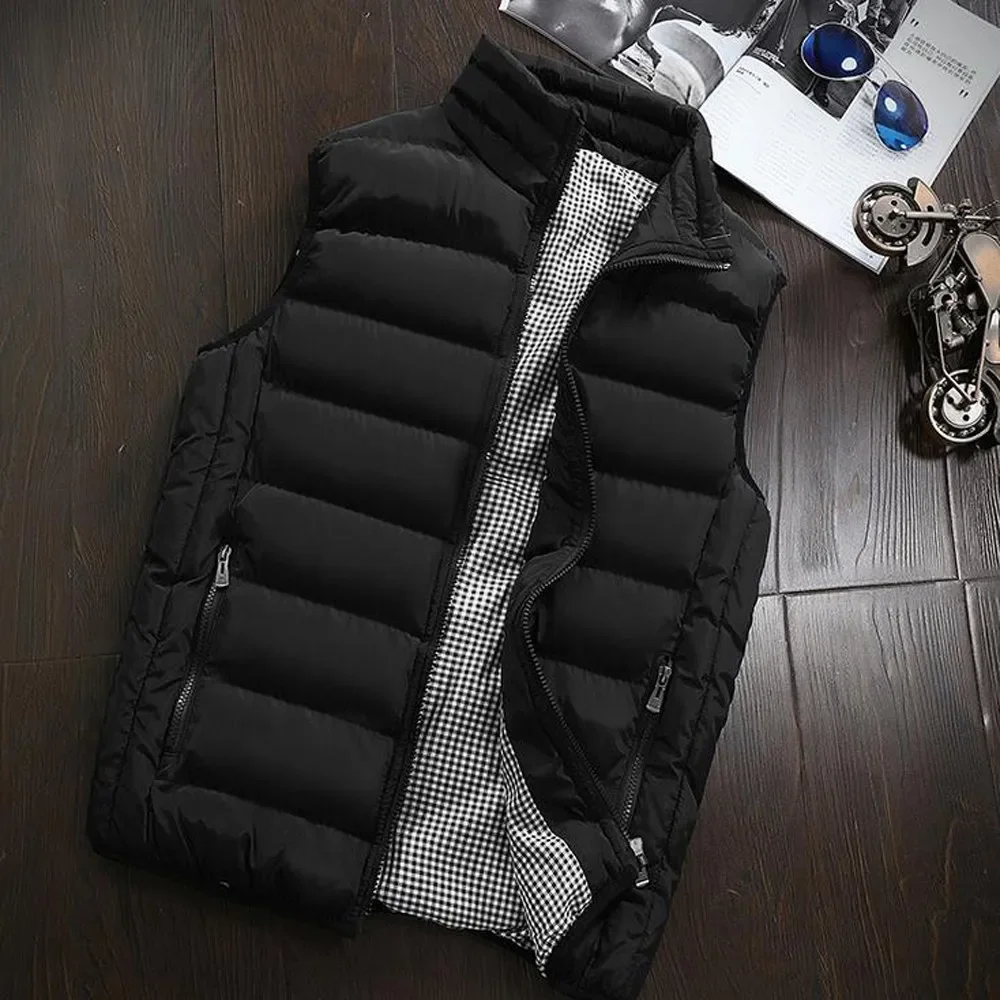 

2024 Vest Jacket Mens New Autumn Warm Sleeveless Jacket Male Winter Casual Waistcoat Men Vest Plus Size Veste Homme