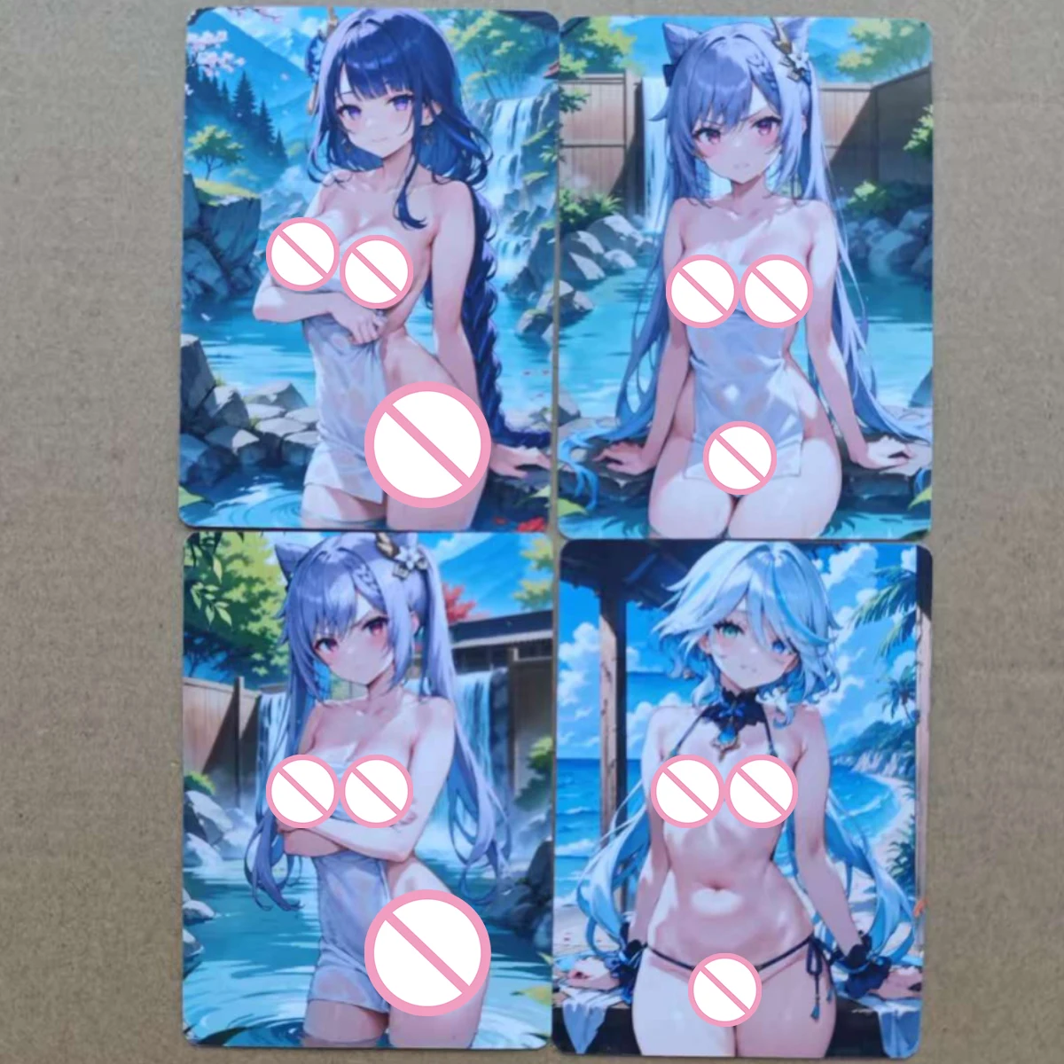 Double Side 8PCS/Set Sexy Cards Genshin Impact NSFW Cards Firefly Keqing Raiden Shogun 18+ Game Collection Card