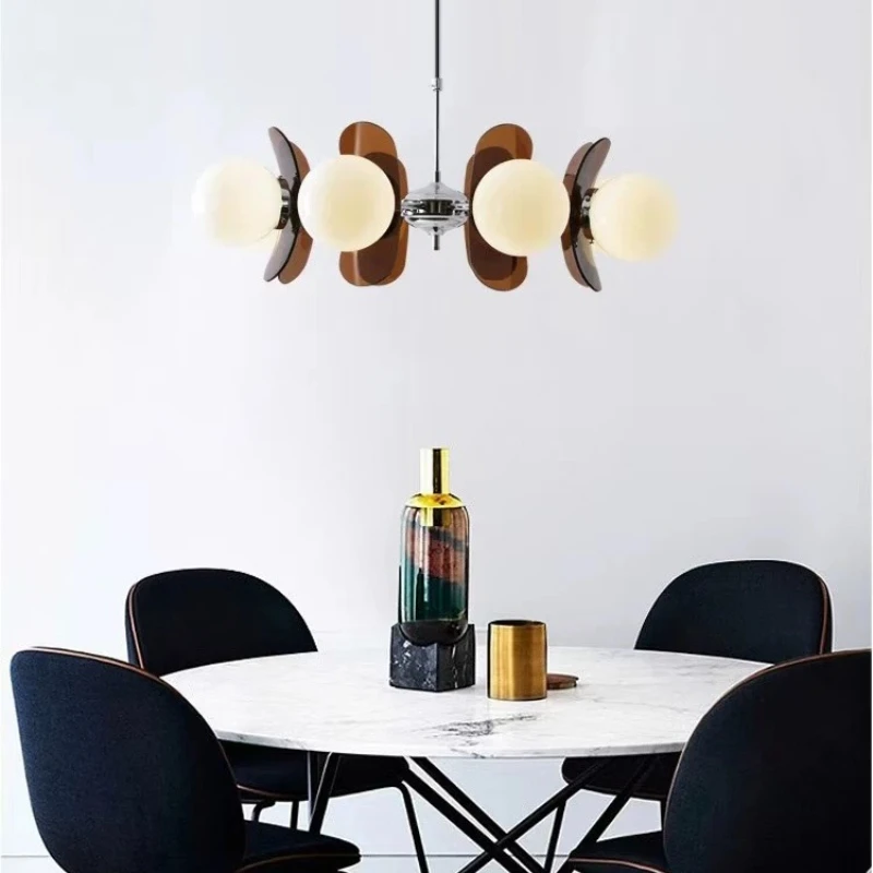Nordic Modern Colorful Acrylic Living Dining Study Room Bauhaus Bedroom Memphis Chandelier Hotel Hall Parlor LED