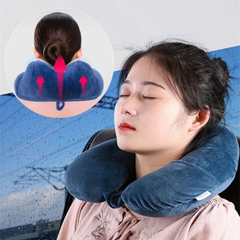 Relieve Fatigue Travel Pillow Solid Color Double Hump High-Speed Railaircraft Essential Office Nap Neck Pillows