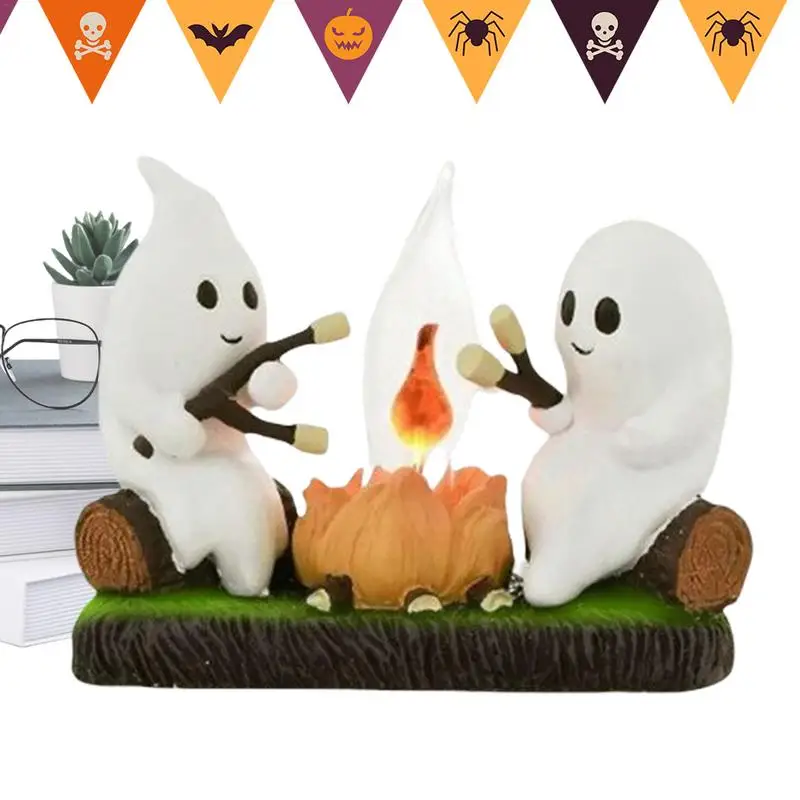 

Ghosts Campfire Flicker Flame Night Light USB Reading Light LED Night Light Bedside Lamp For Bedroom Study Halloween Decor