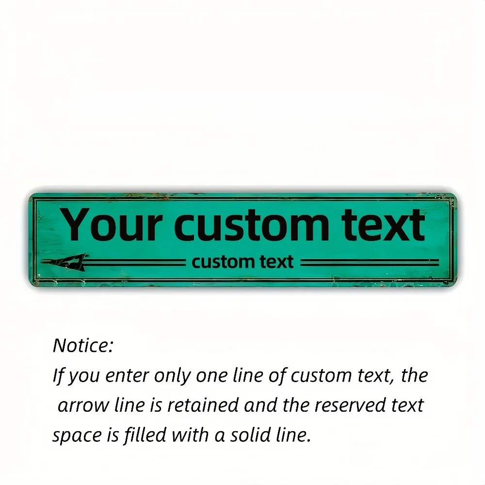 Custom 4x16in Retro Metal Sign, Personalized Text, Multi-color 2D Flat Wall Decor Plaque For Indoor Outdoor Use
