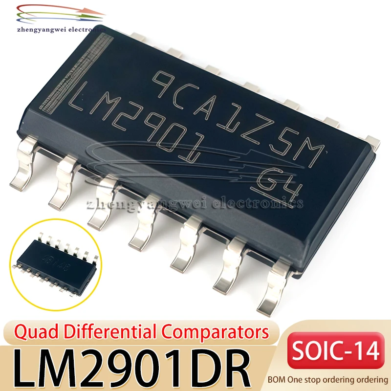 10 PCS LM2901DR SOP14 LM2901 Quad Differential Comparator Chip Amplifier