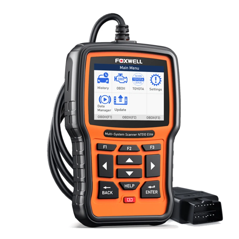 FOXWELL NT510 Elite OBD2-scanner Alle systemen Autodiagnostisch hulpmiddel Bidirectionele codelezer Resetdiensten Eén gratis automerk