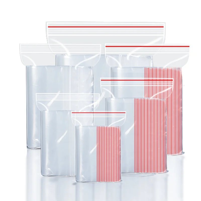 100 pieces/pack PE sealed bag, self sealing transparent plastic bag, storage and preservation bag, zipper style plastic bag