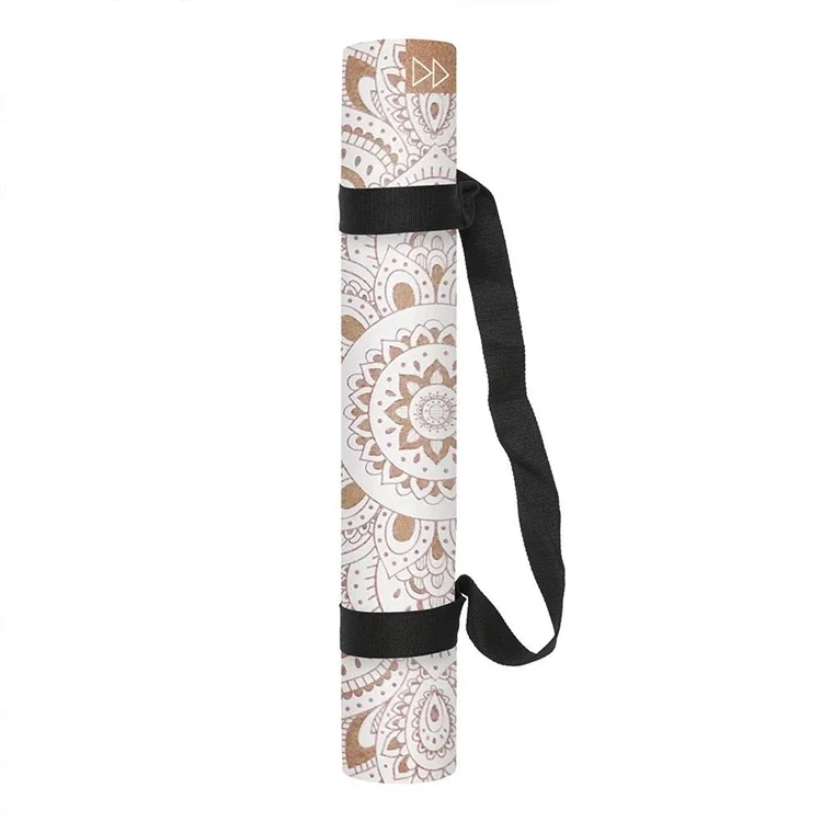 Luxury Non Slip Eco Friendly High Quality Dark Cork Yoga Mat With Mandala