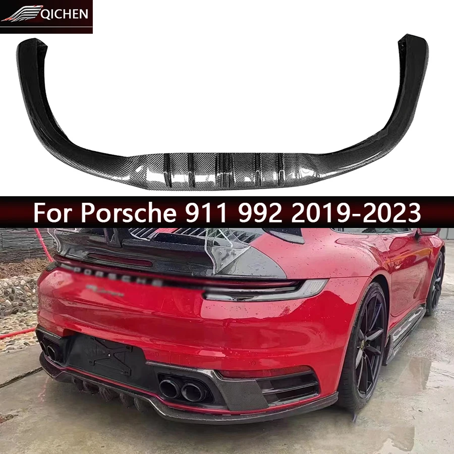 

For Porsche 911 992 2019-2023 Carbon Fiber Back lip Car Rear Bumper Diffuser Spoiler T style Upgrade Car Accessories body kit