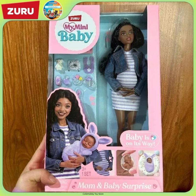 Zuru My Mini Baby Pregnant Doll Mom And Baby Surprise Pretend Play Role Play Set With Complete Accessories For Collectors