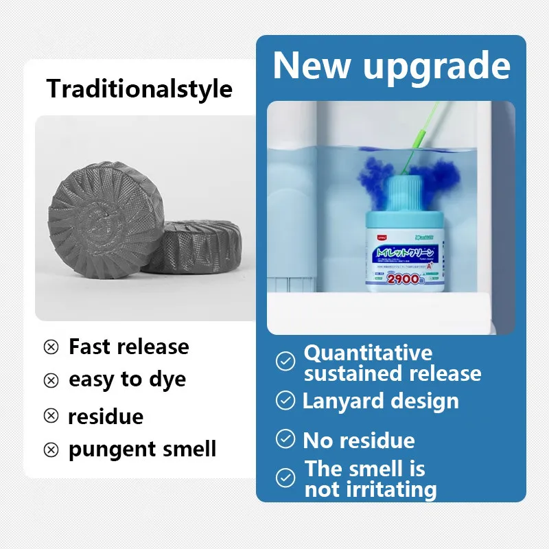 Fully Automatic Toilet Cleaner Durable for 290 Days Automatic Toilet Bowl Cleaner Antibacterial 99.99% Blue Toilet Bowl Cleaner view 2