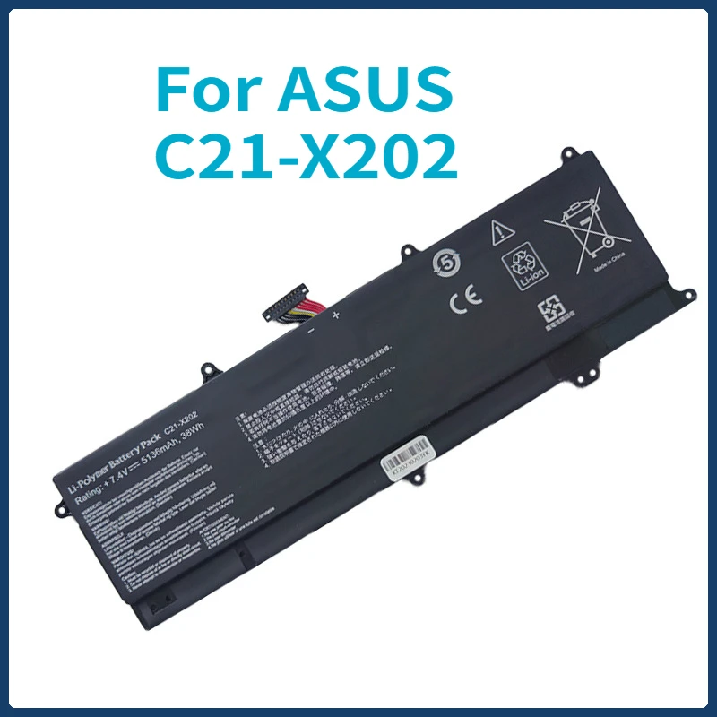 

7.4V C21-X202 Laptop Battery for ASUS VivoBook S200 S200E X201 X201E X202 X202E S200E-CT209H S200E-CT182H S200E-CT1 5136mAh