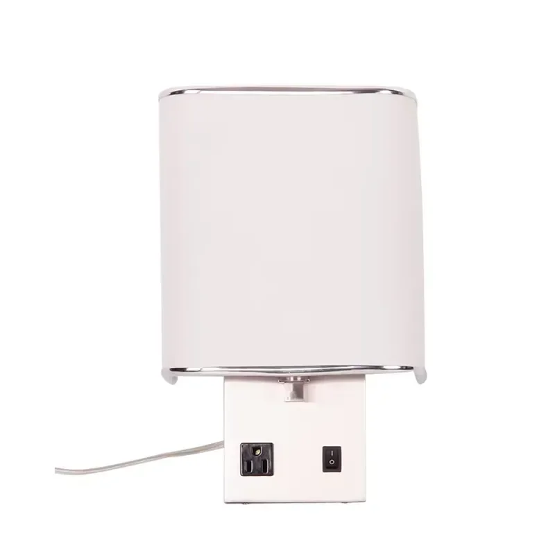 Night Wall Lights with Lamp Shades and Pull Cord for Hotel Room and Bedroom Reading in Satin Nickel Finish