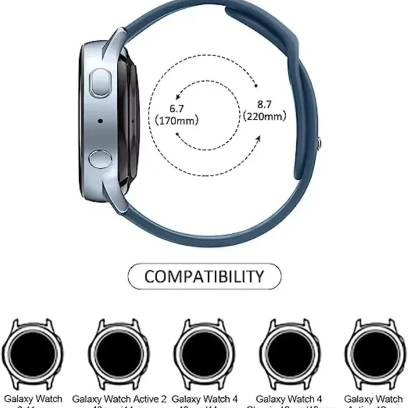 20 mm 22 mm Armband für Samsung Galaxy Watch 4/5/5pro/6/Classic/Active2/Gear S3 Silikonarmband für Redmi Watch 3 Lite/Active Band