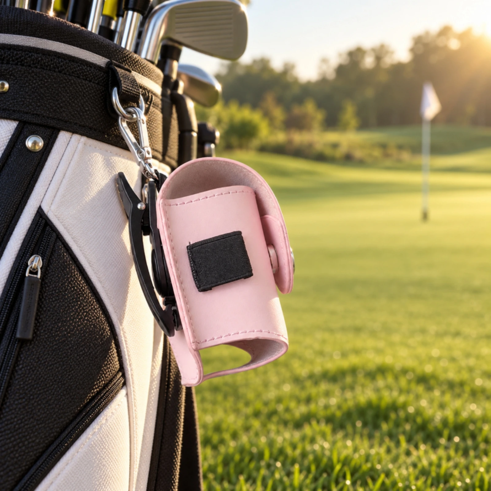 Golf Ball Pouch with Carabiner Clip Long-Lasting Golf Ball Pouch with Metal Snap Closure Storage Case Slim Flexible