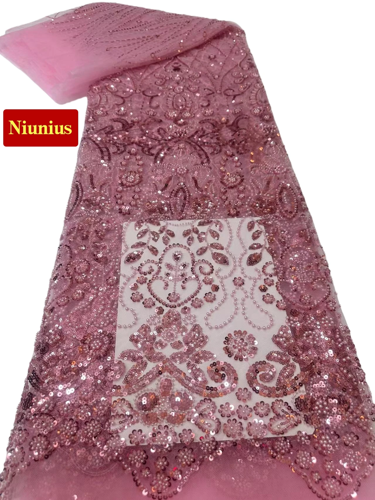 

2026 Elegant Soft Tulle Sequined Lace With Stones - Premium Elegant Fabric for Wedding & Evening Dresses NN1988_R