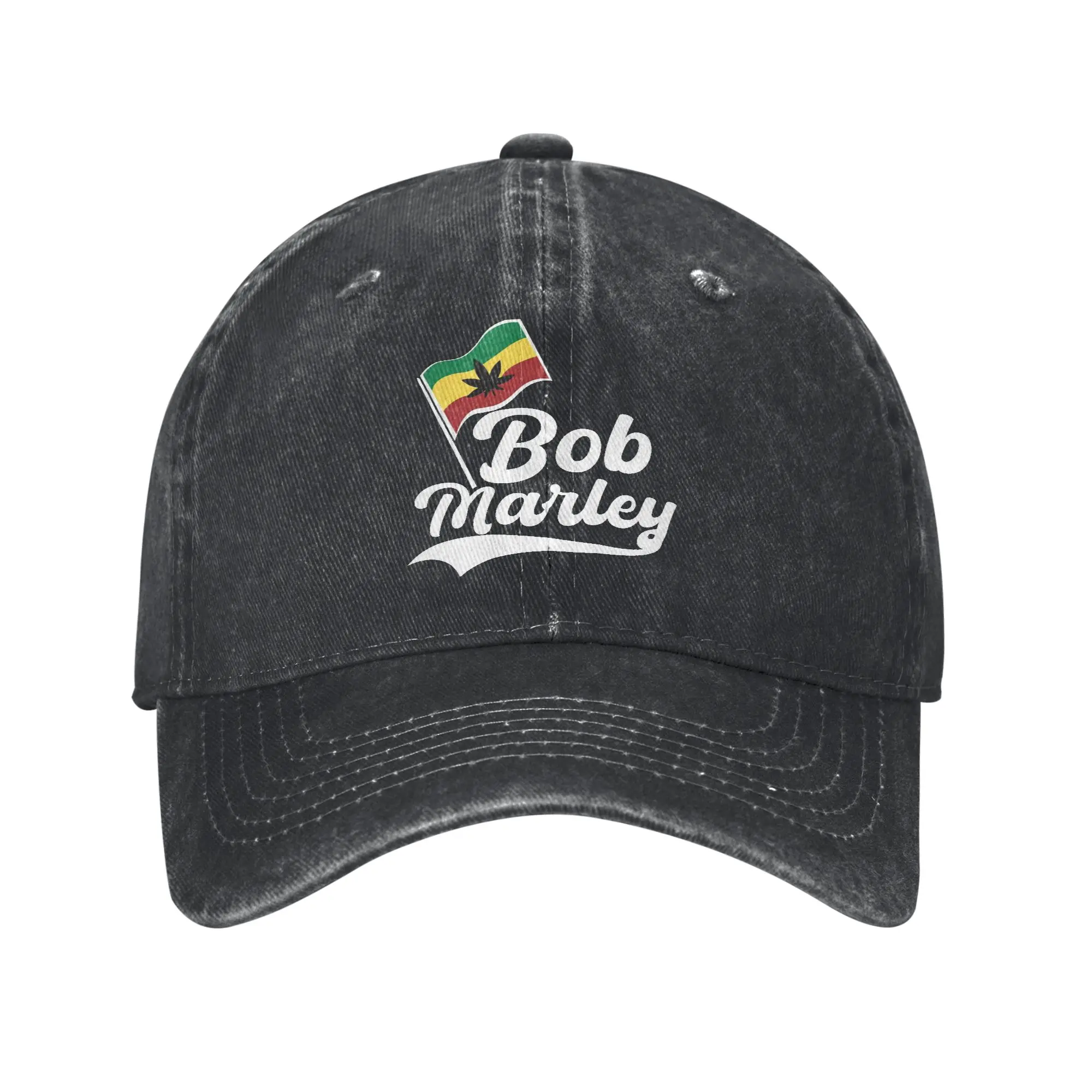 BOB MARLEY COLLECTION Men Women Baseball Cap  Distressed Denim Washed Hats Cap Casual Outdoor Workouts Adjustable Snapback Cap